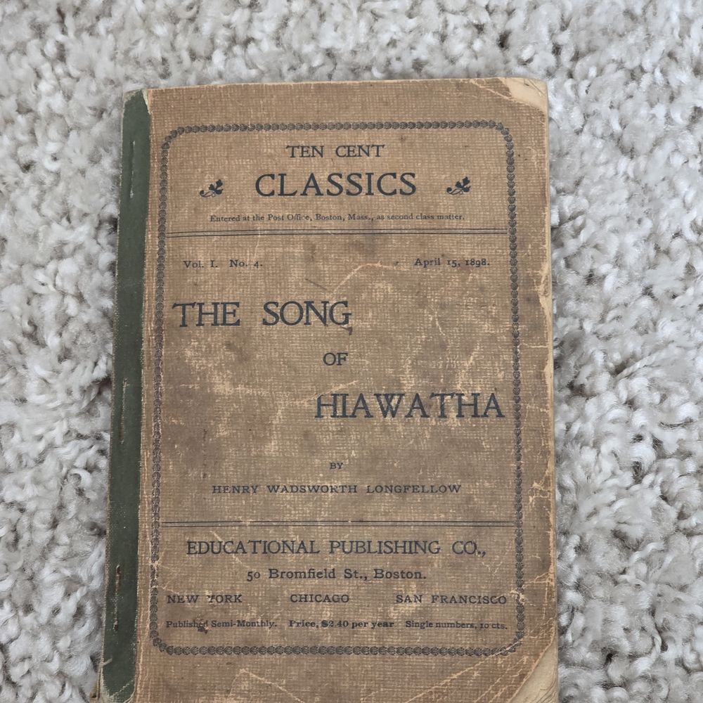 Classic Brown Paperback Book - The Song of Hiawatha